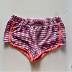 Xersion Girl’s Striped Pink, White, Neon Orange Shorts Size M (8) (XXS) Petite
